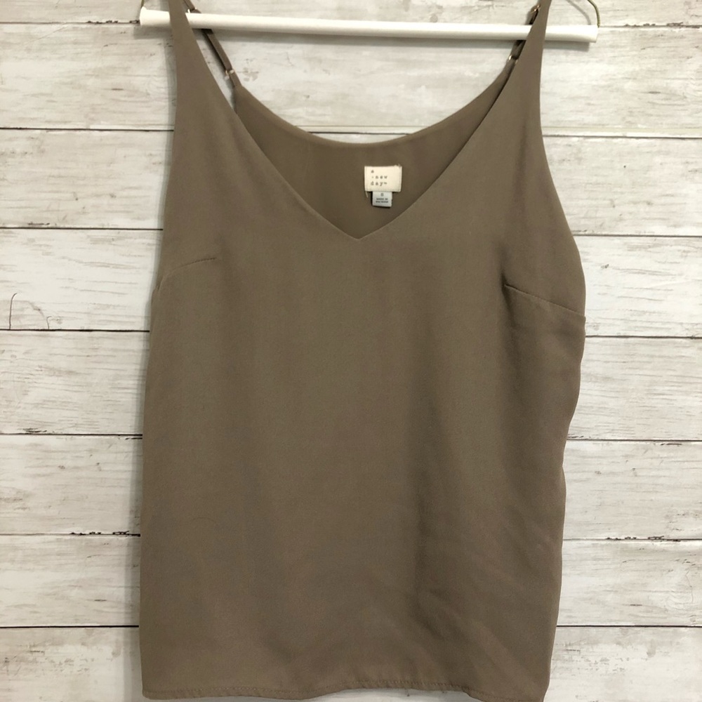 Tan Chiffon Tank top